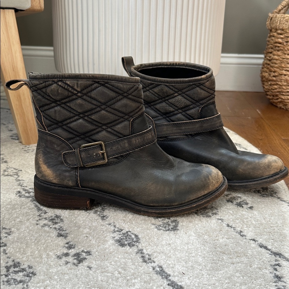 Lucky Brand Nordic Distressed Quilted Ankle Boot